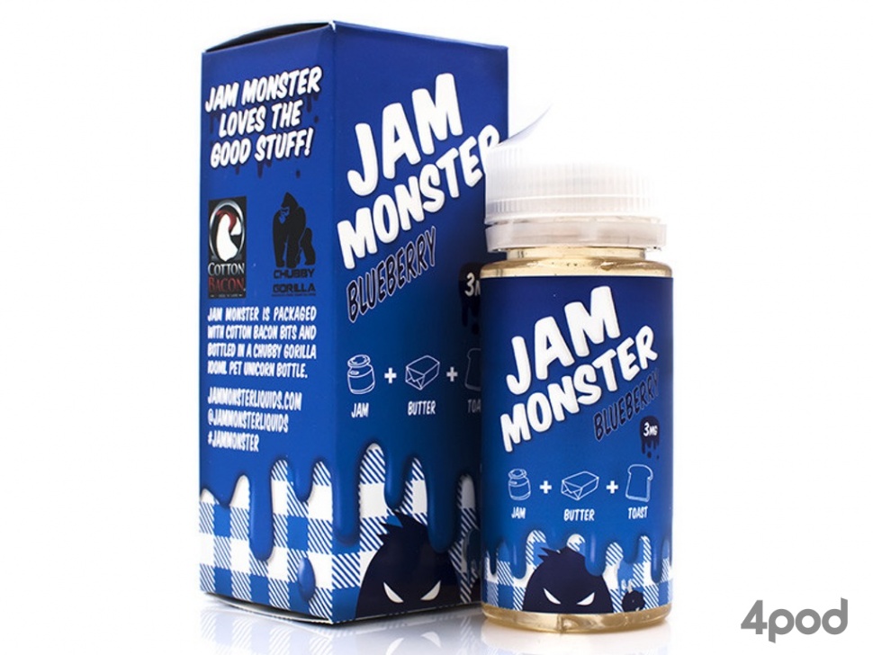 Жидкость Jam Monster BLUEBERRY 100мл КЛОН/CLONE